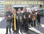 Spaten-Brauerei feiert 125 Jahre Münchner Hell - die Halbe zu 80 Cent (!) vom 21.-23.03.2019 im Biergarten auf dem Viktualienmarkt, und Freibier am 22.+23.03.2019 (©Foto:Marikka-Laila Maisel)